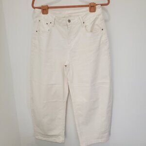 Sidefeel White Barrel Leg 5 Pocket Jeans  12